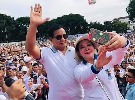 Titiek Soeharto bersama Capres Nomor Urut 2, Prabowo Subianto Titiek Soeharto