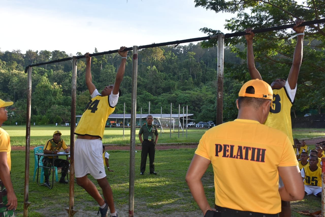 Kesegaran jasmani atau Garjas yang berlangsung di Lapangan olahraga Kodim 1801-Manokwari. Catam pedalaman