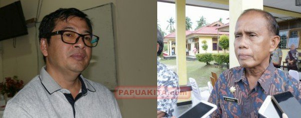 Manager PT PLN UP3 Manokwari, Sulisiyo (kiri) dan Sekretaris Daerah Kabupaten Manokwari, Aljabar Makatita (kanan) PLN Manokwari