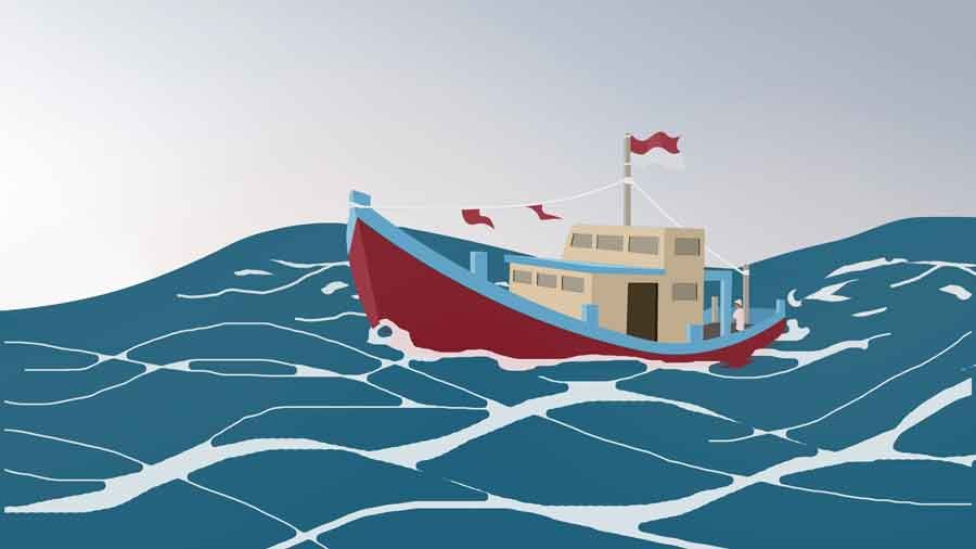 Ilustrasi kapal hilang kontak KM Nur Faidah