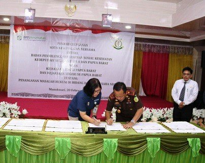 Penandatanganan Nota Kesepahaman Bersama BPJS Kesehatan dengan Kejaksaan Tinggi Papua Barat