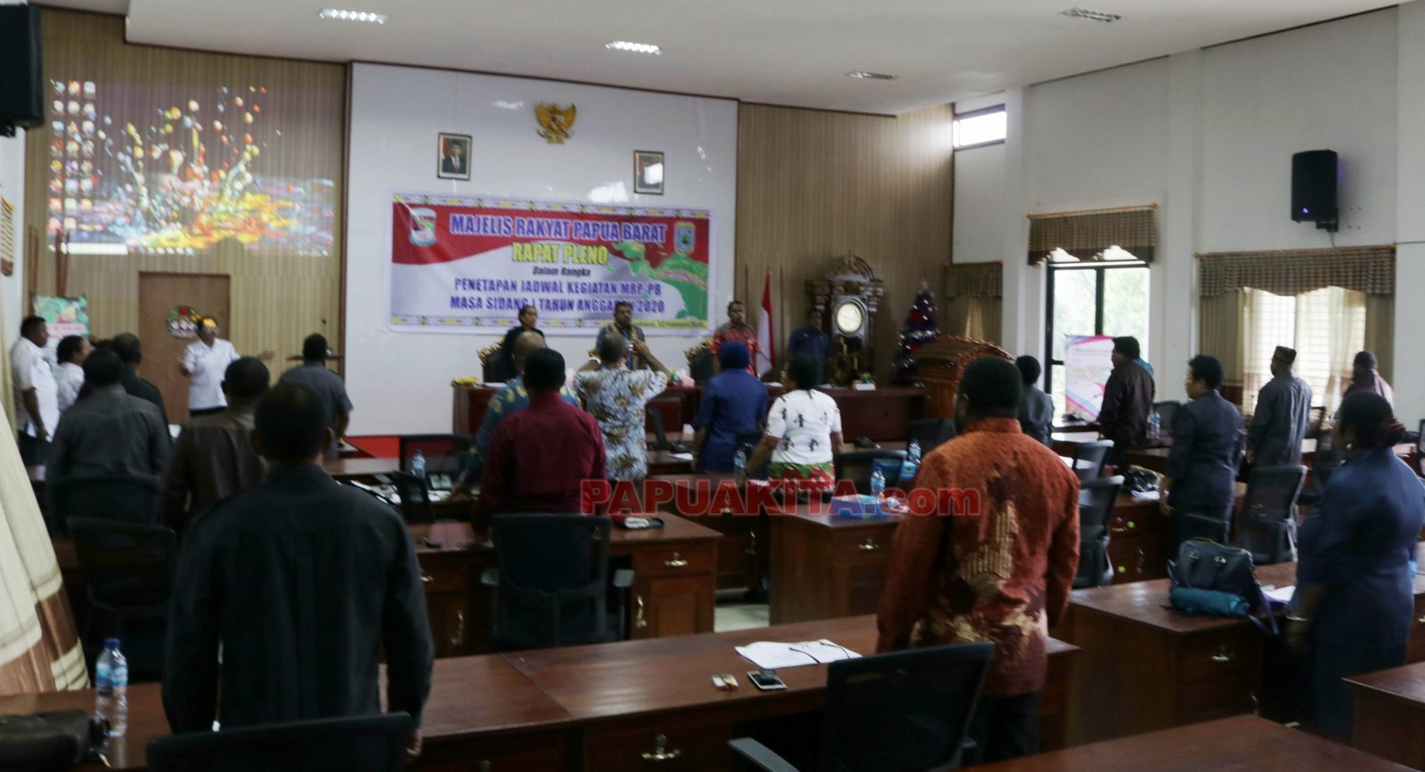 Suasana Rapat Pleno I Majelis Rakyat Papua Provinsi Papua Barat (MRPB). Rapat pleno ini dalam rangka penetapan jadwal kegiatan tahun 2020