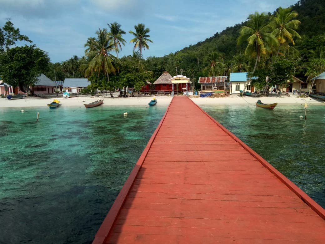 Jembatan kayu di Kampung Wisata Sauwandarek, Distrik Meos Mansar, Kabupaten Raja Ampat Jembatan kayu di Kampung Wisata Sauwandarek, Distrik Meos Mansar, Kabupaten Raja Ampat