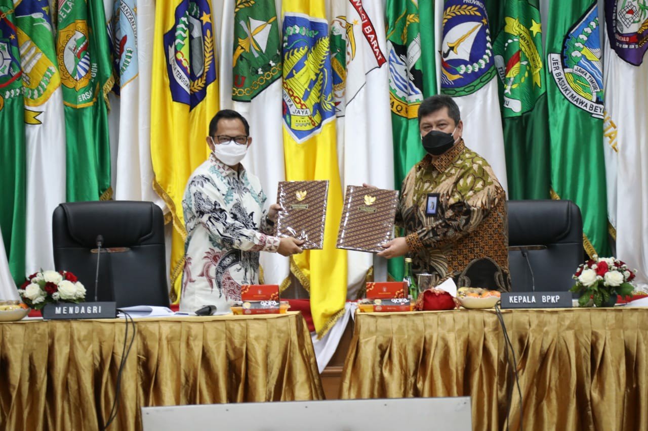 Mendagri Tito Karnavian saat membuka Rapat Koordinasi Pengawasan Penyelenggaraan Pemerintahan Daerah secara Nasional (Rakorwasdanas) Tahun 2020