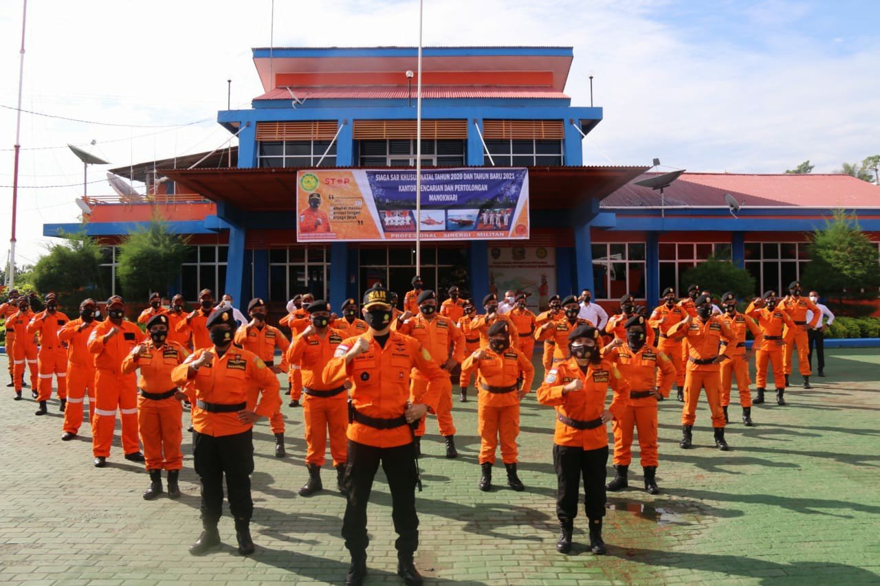 Basarnas Manokwari melaksanakan Siaga SAR Khusus menyambut libur Natal 25 Desember 2020 dan Tahun Baru 1 Januari 2021