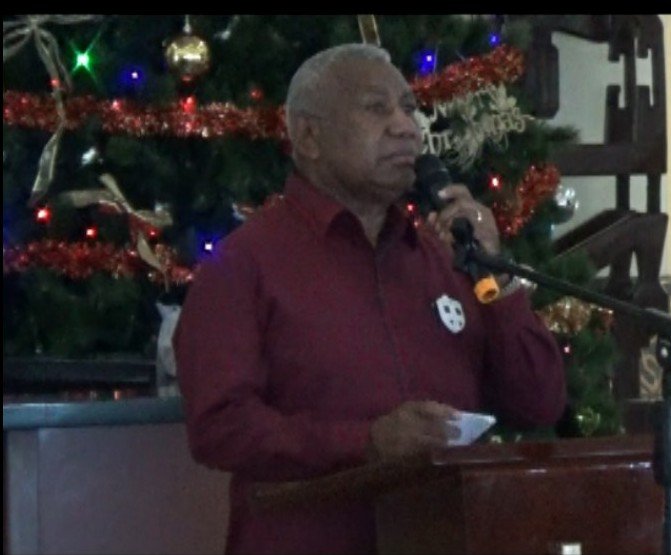 Gubernur Dominggus Mandacan saat menyampaikan sambutan pada perayaan natal bersama Pemprov Papua Barat