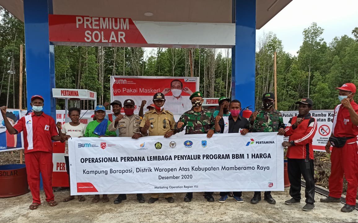 Pengoperasian perdana salah satu SPBU BBM 1 Harga di wilayah Papua