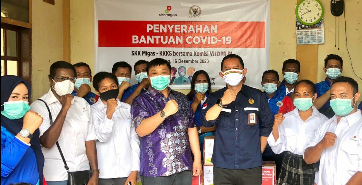 Penyerahan bantuan Covid-19 di 6 Panti Asuhan di Kota Sorong, kegiatan ini wujud sinergi SKK Migas Pamalu dengan Komisi VII DPR RI