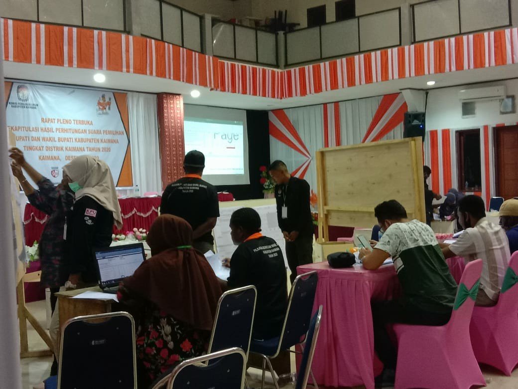 Suasana Rapat Pleno Rekapitulasi Penghitungan Suara Tingkat PPD Distrik Kaimana