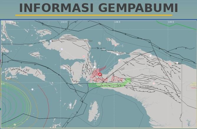 Peta lokasi gempa bumi tektonik yang mengguncang Kabupaten Teluk Wondama Selasa dini hari