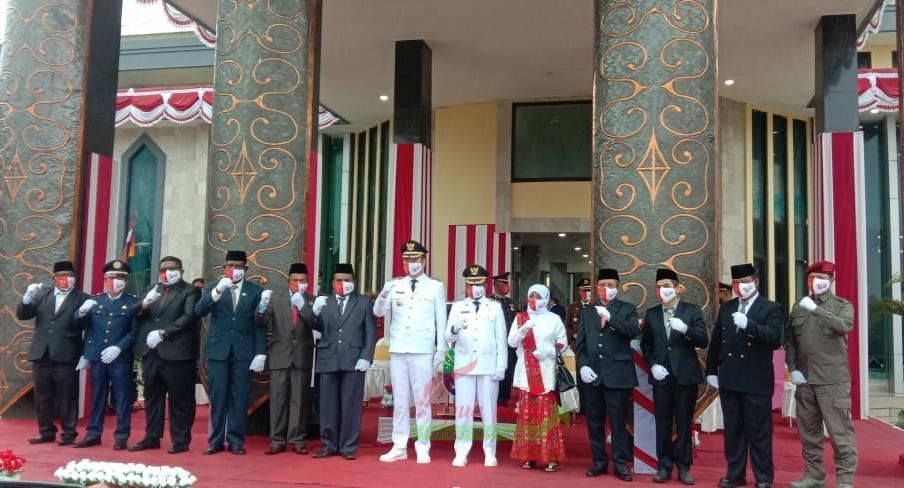 Unsur Muspida Kabupaten Kaimana usai mengikuti upacara memperingati HUT ke 76 Republik Indonesia 17 Agustus 2021