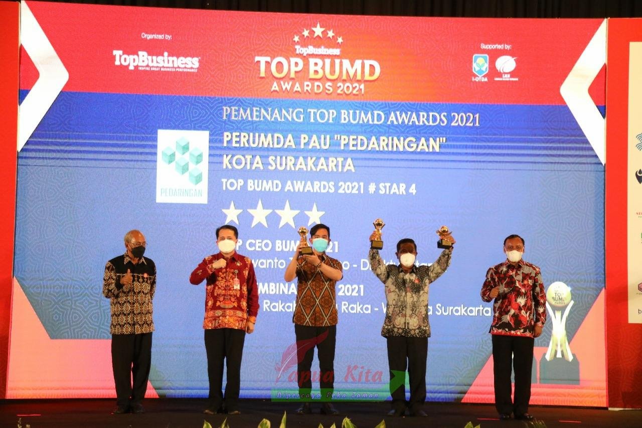 Acara penghargaan TOP BUMD Award 2021, di Jakarta pada 10 September 2021