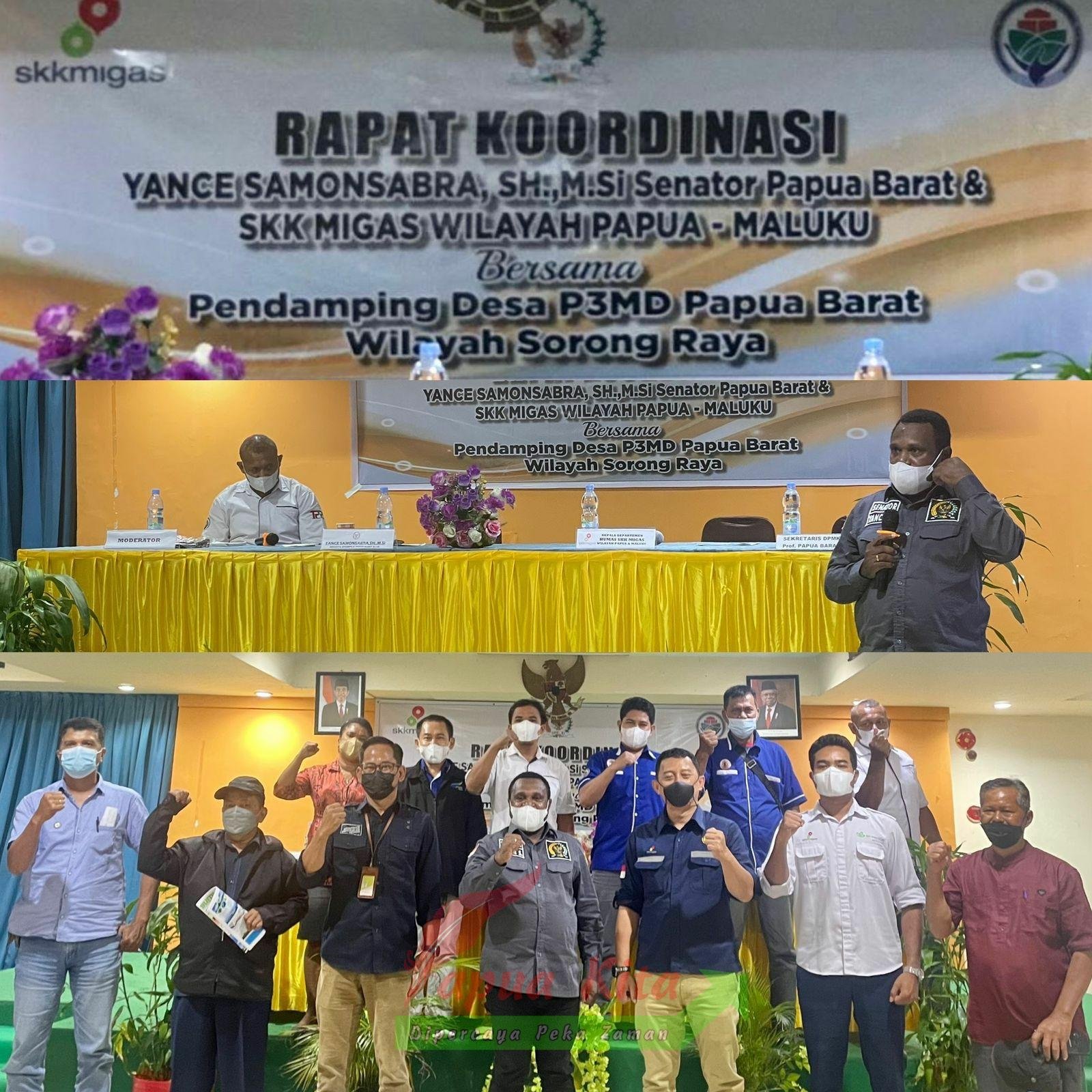 Rapat koordinasi SKK Migas Pamalu, Anggota DPD RI Yance Samonsabra bersama pendamping masyarakat