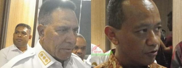 Kiri-kanan. Penjabat Gubernur Papua Barat Paulus Waterpauw dan Menteri Investasi-BKPM Bahlil Lahadalia