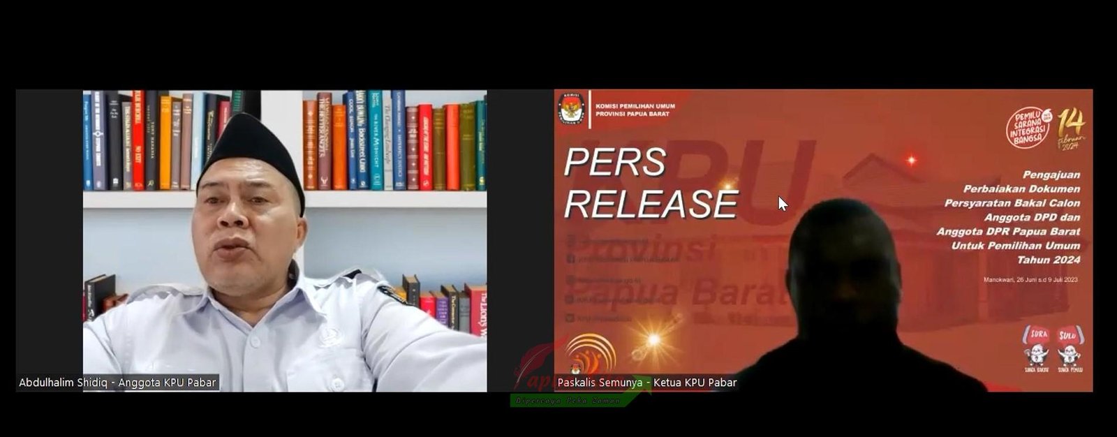 Ketua KPU Paskalis Semunya (kanan) dan Komisioner KPU Abdul Halim Shidiq saat memberikan keterangan pers Ketua KPU Paskalis Semunya (kanan) dan Komisioner KPU Abdul Halim Shidiq saat memberikan keterangan pers
