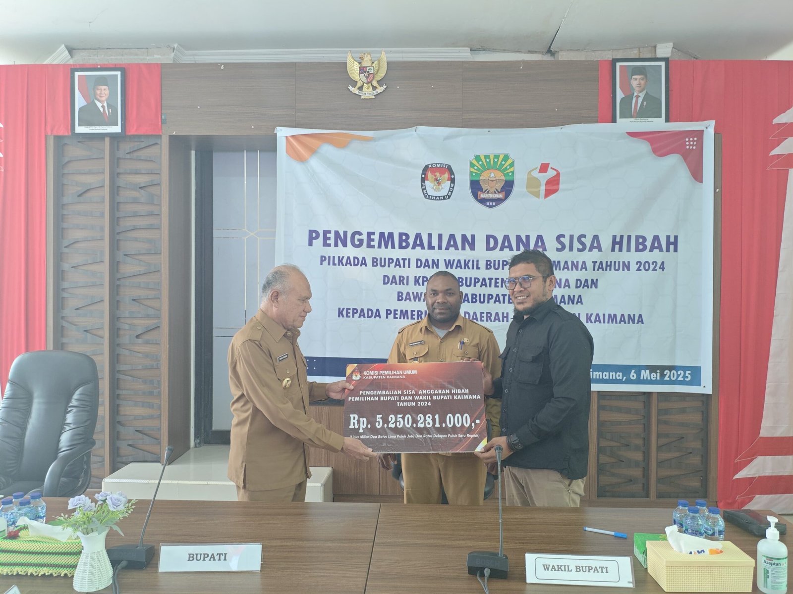 KPU Kaimana kembalikan dana sisa hibah Pilkada Rp5,2 milliar