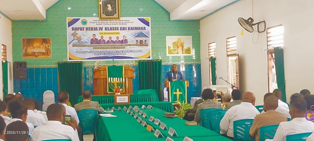 Raker IV Klasis Gereja Kristen Indonesia (GKI) Kaimana yang berlangsung di Jemaat GKI Paulus Kampung Coa, Jumat 28 November 2025.