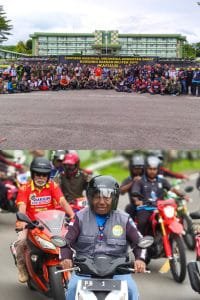 Gubernur Papua Barat Dominggus Mandacan riding bersama jajaran Kodam XVIII Kasuari.