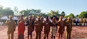 Pelepasan pelajar perwakilan Papua Barat untuk bergabung dengan Tim Paduan Suara Lagu Kebangsaan Indonesia di Jakarta